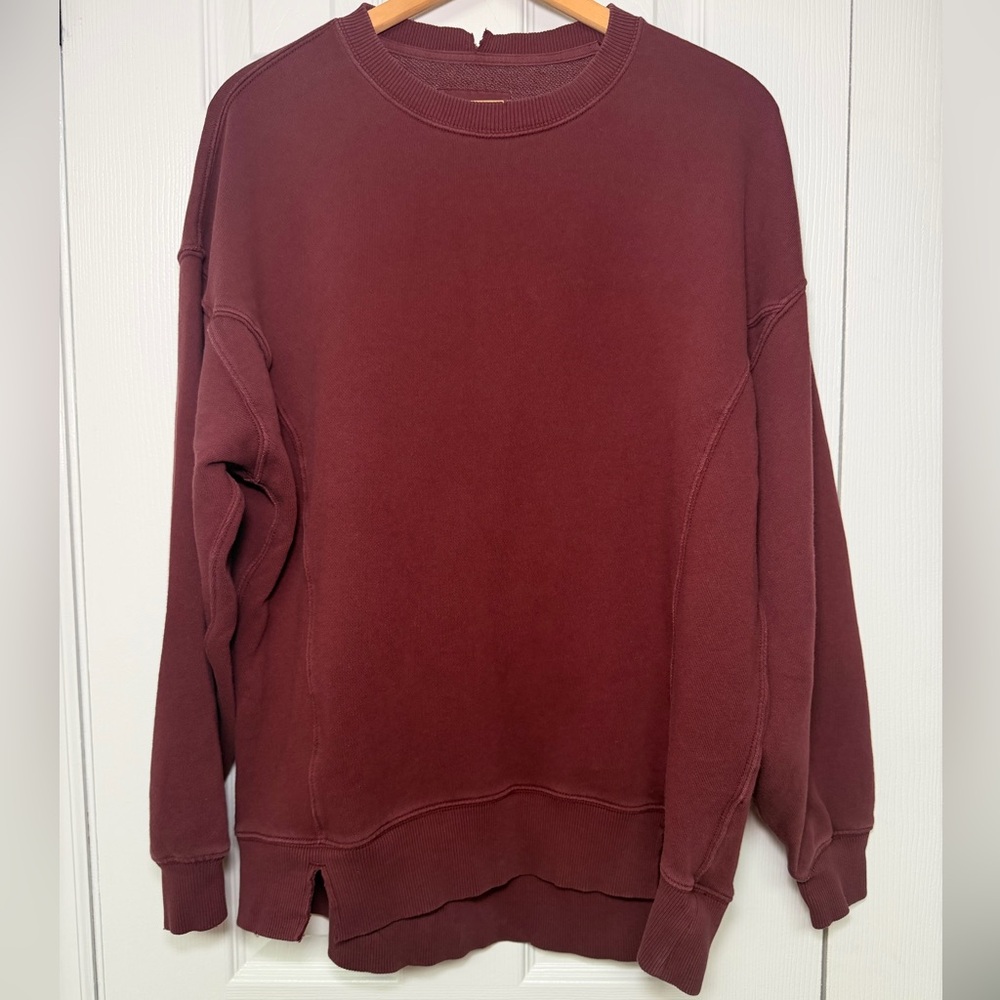 Aerie Women’s Maroon Crewneck Pullover Sweatshirt | Size XS | Loungewear